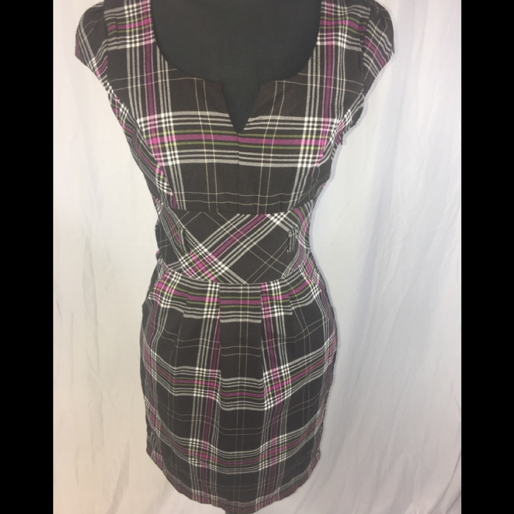 Candies plaid brown mini dress size 3